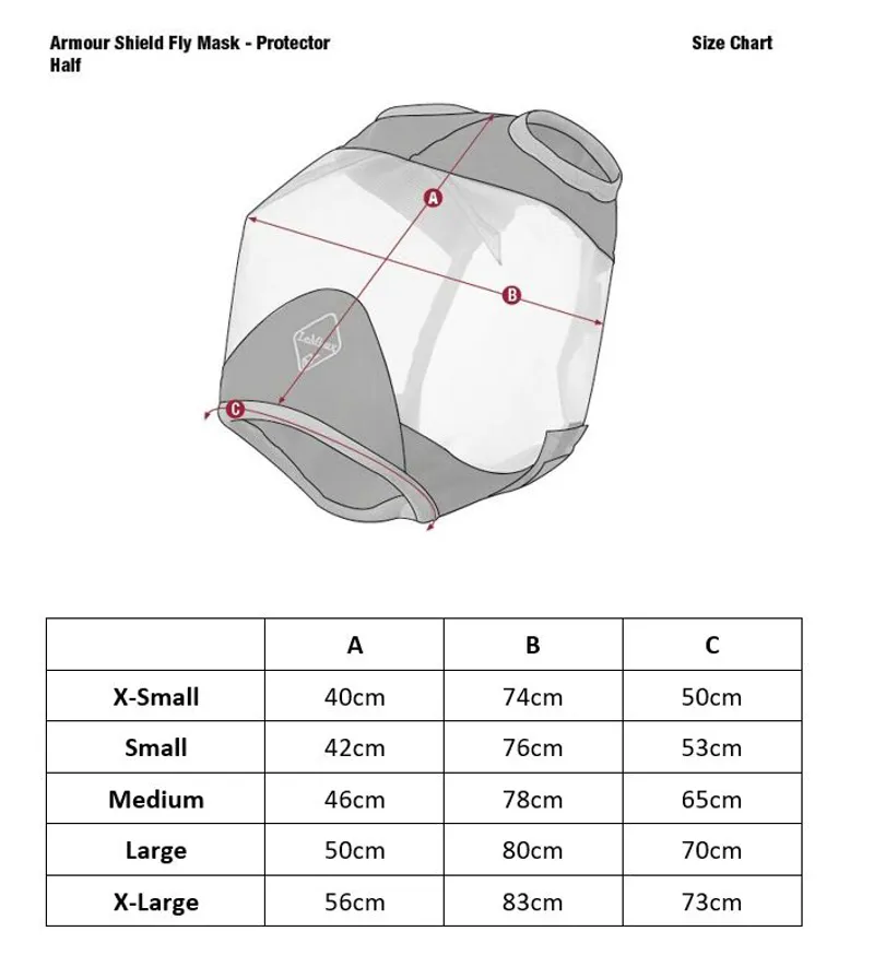 LeMieux Armour Shield Pro Standard Mask Sizing